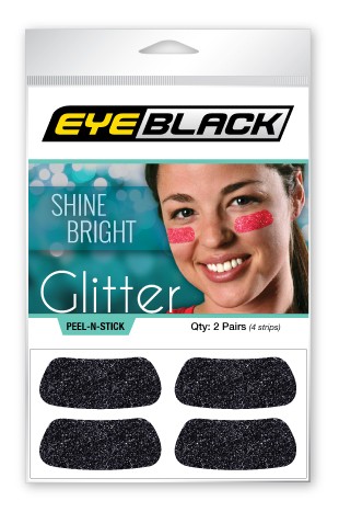 140 Pairs Black Eye Sticker Sports Glitter Eye Black Strips Adhesive Sticker  for Baseball Softball Football