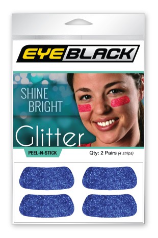 Blue Eye Black Stickers, Eye Black with Glitter